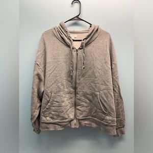 Girls Gray Colsie Long Sleeve Full Zip Hooded Sweatshirt With Pockets LG